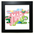 thumbnail image 1 of March Month Season Illustration Black Square Frame Picture Wall Tabletop, 1 of 3