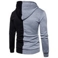 thumbnail image 1 of Cárdigan de moda para hombre con cremallera informal de manga larga con capucha Patchwork Tops sudaderas Pompotops oipoqjl17687, 1 of 3