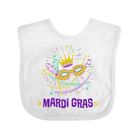 

Inktastic Mardi Gras Party Crown Mask Gift Baby Boy or Baby Girl Bib