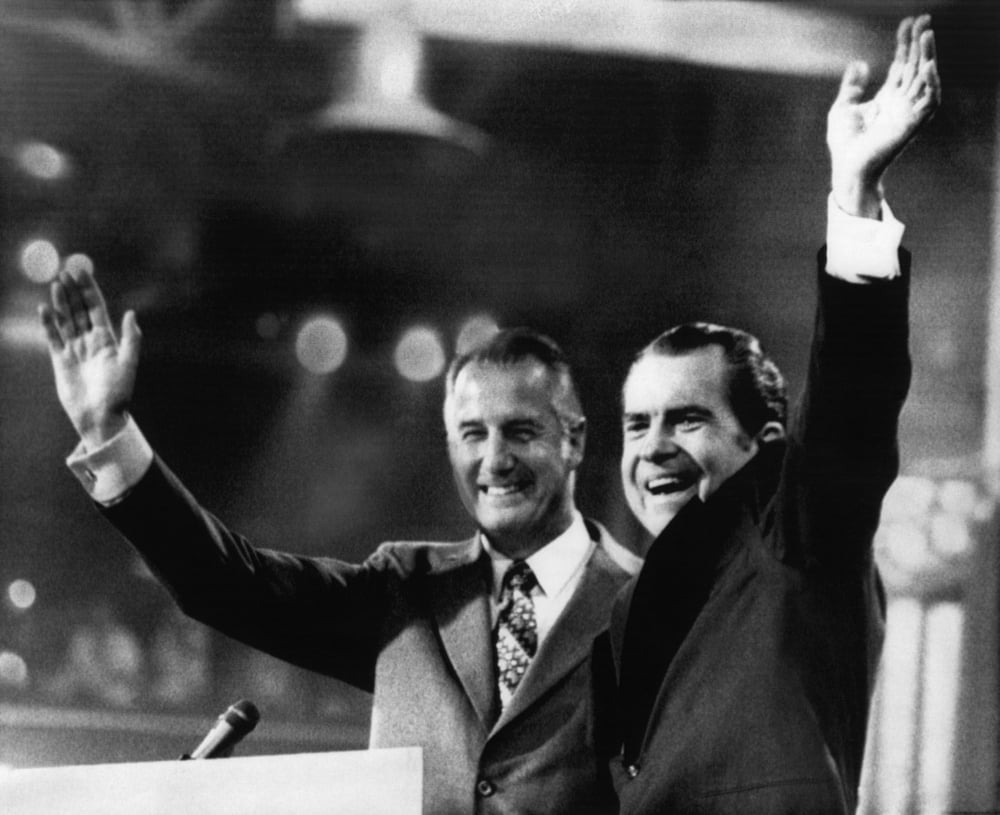 Nixon Presidency Vice President Spiro Agnew And Us President Richard