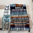 thumbnail image 2 of Uncle Fathers Day Blanket Gifts, Uncle Gifts for Men, Uncle Gifts from Niece Nephew, Great Gifts for Uncle, Best Uncle Ever Gifts for New Uncle, Uncle Birthday Blanket 60"x80", 2 of 6