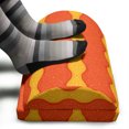 thumbnail image 3 of Abstract Foot Rest, Repetitive Victorian Style Ornaments Combined with Modern Waves Print, Non-Slip Backing Ergonomic Memory Foam Leg Support for Office, Vermilion Earth Yellow, by Ambesonne, 3 of 5