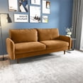 thumbnail image 4 of Pemberly Row 70" Round Arm Upholstered Velvet Sofa in Ginger Brown, 4 of 15