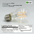 thumbnail image 3 of LafoHome EcoBright A19 LED Filament Bulb, 40W Equivalent, 2700K Warm White, Dimmable, 12-Pack, 3 of 6