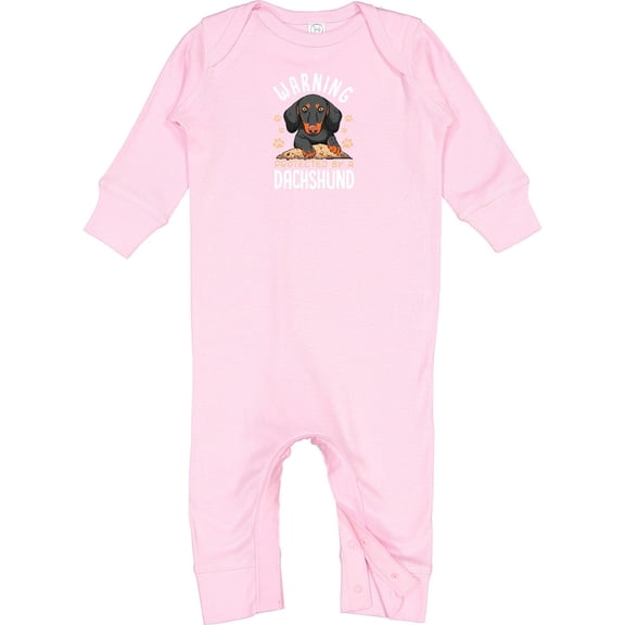 Inktastic Protected by a Dachshund Dog Baby Romper Coveralls