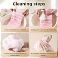thumbnail image 5 of Exfoliating Shower Towel, Exfoliating Antibacterial Shower Towel, For Use in Shower Bath, Exfoliate Rags Wash Cloths, Loofah Lufa Sponge, Exfoliating Washcloth for Men and Woman (Grid Pink 1), 5 of 5