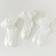 thumbnail image 4 of GYRATEDREAM 3 Pairs Toddler Baby Girls Non-Slip Ankle Socks Kids Cotton Lace Trim Anti-Skid Grips Socks Children Sticky Slipper Crew Socks for 1-12 Years, 4 of 8