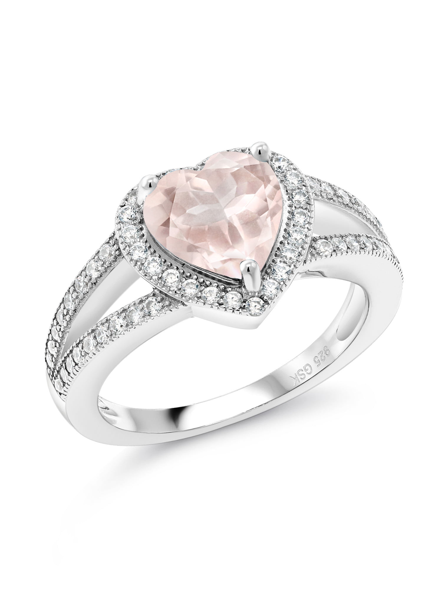 Semi Precious Rose Quartz Ring Gemstone Jewelry Solid Silver Ring Natural Rose Quartz Ring Gift For Her