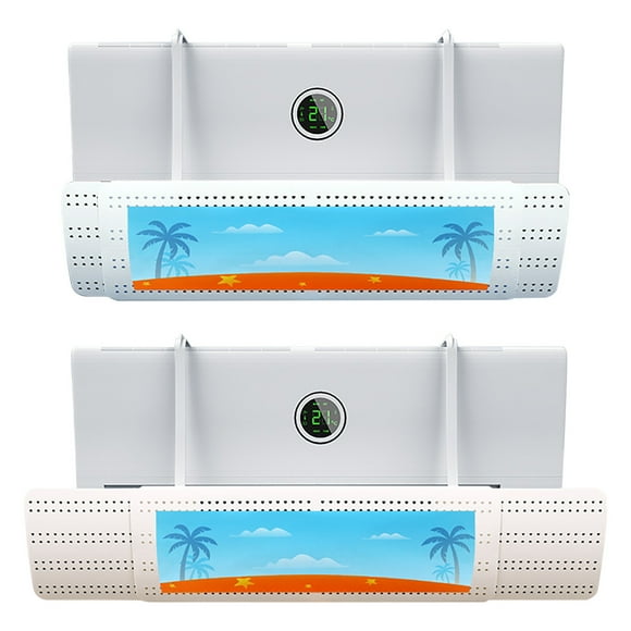 Deflector de viento para aire acondicionado - Deflector universal montado en la pared, 18x49cm/18x77cm, difusor de soplado directo para aire frío y caliente, diseño colgante ajustable