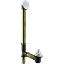 Westbrass D3264-20G-50 22-1/2" 20 ga. Bath Waste & Overflow Assembly with Pull & Close Drain Plug and 2-Hole Faceplate, Powder Coat White