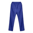 thumbnail image 7 of Linen Cropped Pants Women High Waisted Straight Leg Fall Pants for Seniors Casual Loose Long Trouser with Pockets, 7 of 7