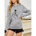thumbnail image 3 of Sudadera Hoodie Deportiva Con Capuchaletra De Mujer Impresa, 3 of 8