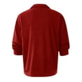 thumbnail image 3 of Daeful Mens T Shirts Lapel Neck Polo Shirt Long Sleeve Tee Tennis Athletic Casual Solid Color Tops Red M, 3 of 6
