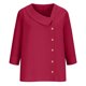 thumbnail image 5 of Tops de Color Sólido para las Mujeres Camisa de Botón Casual 3/4 Manga Cuello Redondo Tops de Lino para las Mujeres Primavera Verano, 5 of 7