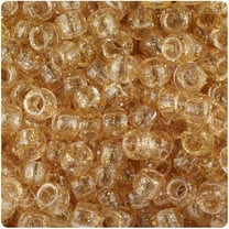 BeadTin Gold Sparkle 9mm Barrel Pony Beads (500pc)