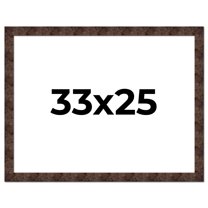 33x25 Frame Brown Burl Real Wood Picture Frame Width 1.625 Inches | Interior Frame Depth 0.5 Inches