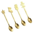 thumbnail image 3 of Juego de s de metal navideñas de 4x5 pulgadas, de postre de café, s de azúcar para té, café, , Macchiato Latte , dorado Soledad cuchara de café, 3 of 10