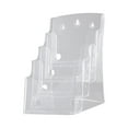 thumbnail image 2 of Organizador de mostrador con soporte para folletos de acrílico, con respaldo inclinado para escritorio o montaje en pared A4 4 niveles, 2 of 9