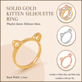 thumbnail image 2 of 10k Yellow Gold Kitten Silhouette Ladies Stackable Ring Band (Size 4), 2 of 4