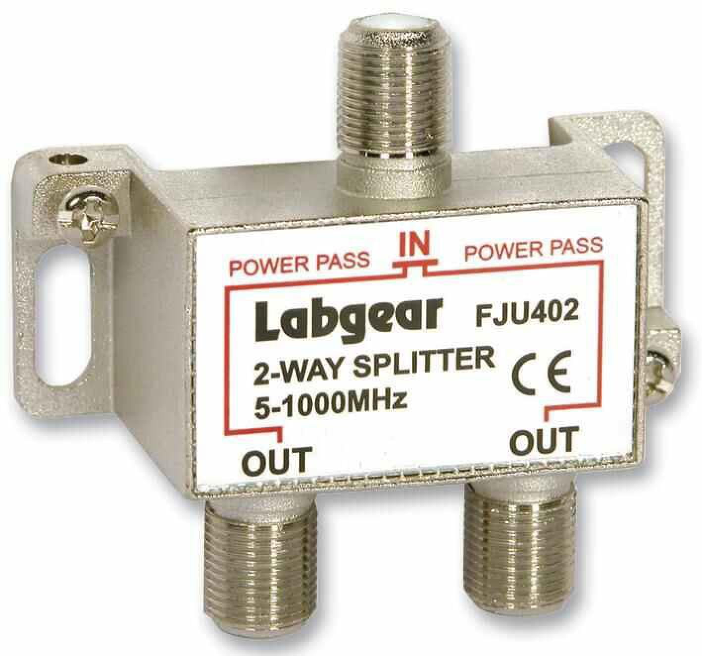 LABGEAR UHF 2Way Splitter Power Pass Both Ports 51000MHz