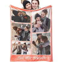 Birthday gift for women/men/mom/daughter personalized blanket with photo and text several colors and sizes soft fringe christmas blanket gift-SW4612-5*Photos-1