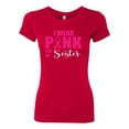 thumbnail image 2 of I Wear Pink for My Sisiter Survivor Awareness Womens Slim Fit Junior Tee, Red, Large, 2 of 3
