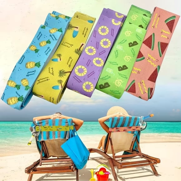 CaiYueKe Lot de 5 Bandes pour Serviette pour Chaise de Plage Essentiels de Piscine et de Croisière Pinces Élastiques Coupe-Vent pour Serviette et Chaise Support de Sangle de Détente Accessoire d'Été pour Plage Accessoires pour Navire de Croisière