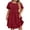 Wine, variant on Plus Size Dresses for Curvy Women 2025 Summer Short Sleeve Crew Neck Mini T Shirt Dress Pleated Ruffle Flowy Beach Sundresses