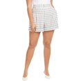 thumbnail image 1 of Danielle Bernstein Womens Plus High Waist Pinstripe Wide Leg Shorts Ivory 16W, 1 of 2