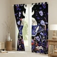 thumbnail image 3 of Manfei Dreamy Purple Butterfly Blackout Curtains Set of 2 (52x84 Each), Mystic Galaxy Moon Window Curtains, Mandala Jungle Floral Curtains and Drapes, Living Room Curtains Decor, 3 of 6
