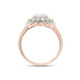thumbnail image 4 of 1 1/2 ct t.w Center 7MM Round Cut Lab Created Moissanite Milgrain Flower Halo Engagement Ring For Women In 14K Rose Gold Over Sterling Silver(G-H Color, VVS1 Clarity 1.50Cttw) Size - 7, 4 of 7