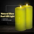 thumbnail image 6 of LumiPur Signature Natural Glow Flameless Wax Pillar 2 Pack LED Candle 3.5" x 7" Sage Green, 6 of 6