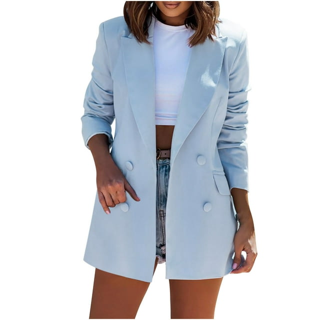 IROINID Veste Blazer pour Femme à Manches Longues, Couleur Unie, Revers en Pointe, Manteau d'Extérieur, Veste Cardigan de Tenue d'Affaires Décontractée