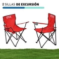 thumbnail image 4 of Set de 2 Sillas Plegables para Camping y Playa con Portavasos – EKE Life Home, Color Rojo, 4 of 8