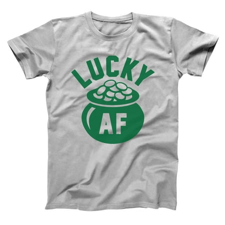 Af Shirt - Lucky Af Small Gray Basic Men's T-Shirt