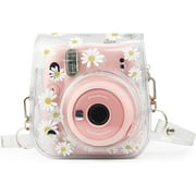 WOGOZAN Case for Fujifilm Mini 11/9/8 Instant Camera PU Leather Protective Case (Transparent Daisy)
