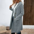 thumbnail image 7 of HTNBO Winter Coats for Women Double-Breasted Lapel Mid-Length Wool Lightweight Fall Peacoats Outwear, 7 of 7