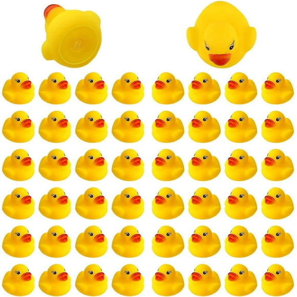 50pcs Rubber Ducky Bath Toy For Kids