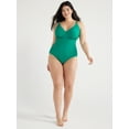 thumbnail image 3 of Time and Tru Women's and Plus Ribbed One Piece Swimsuit, Sizes S-3X, 3 of 6