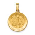 thumbnail image 1 of 14k Yellow Gold Our Lady Fatima Medal Necklace Charm Pendant Religious Of, 1 of 6