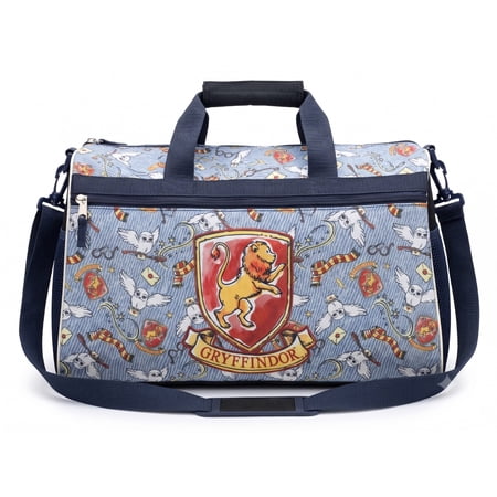 Harry Potter Gryffindor Kids Duffle Bag 16.5 Travel & Sports Bag with Zipper Pocket Mesh Sides & Strap