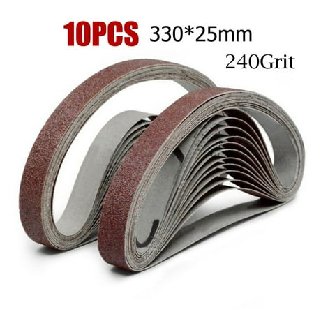 

RANMEI 10pcs 25*330mm Sanding Belt 40-1000Grit Grinding and Polishing for Angle Grinder