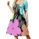 thumbnail image 3 of Vestido de manga corta con flores de Warhol, elegante y chic, para mujer, promoción de vestidos de verano., 3 of 7