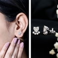thumbnail image 3 of Rosec Jewels Lab Created Diamond Dog Paw Stud Earrings - EF-VS Quality - Ready to Gift with Jewelry Box, 14K White Gold, 3 of 9