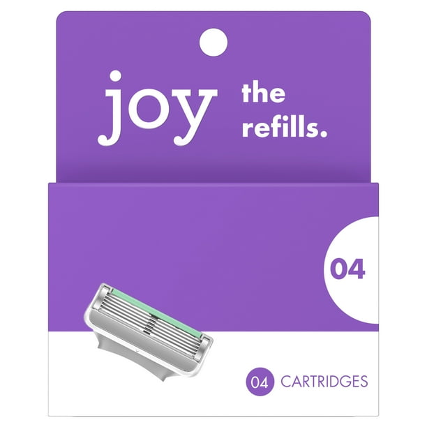 Joy Razor Blades Refill Cartridges for Women, Five Bladed, 4 ct