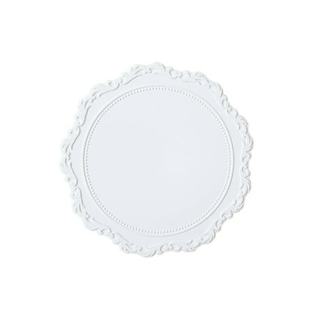 

Caihezhi Vintage Lace Decor Serving Tray Retro Style Beautiful ABS Resin Coffee Tray for Home