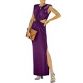thumbnail image 2 of SAYOO Vestido de Verano para Mujer con Abertura Larga 2022, Color sólido Liso Sin Mangas con Cuello en O Irregular Dividido Vestido Hueco, Fiesta de Verano para Mujer/Club/Bar Estilo Trajes Largos SAYOO  casual, 2 of 6