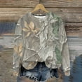 thumbnail image 3 of Craaazy Sweatshirt For Women Leaf Print Oversized Fall Fashion Long Sleeve Blouses Camo Maple Graphic Shirts Gifts For Women, 3 of 9