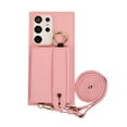 thumbnail image 6 of Decase Crossbody Wallet Case for Samsung Galaxy S22 Ultra with Strap, Ring Kickstand & Card Slot, Lychee Pattern PU Leather Purse Case for Samsung Galaxy S22 Ultra 6.8 inch, Pink, 6 of 9