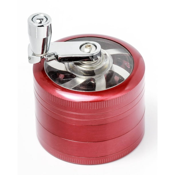 Joe Herb 4 Piece Metallic Red 2" Herb Spice Hand Mill Grinder w